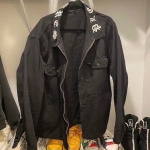 Pleasures bones black denim jacket